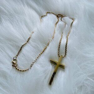 New Stainless Steel Cross Pendant Chain Necklace for Man and Woman/23 inch
